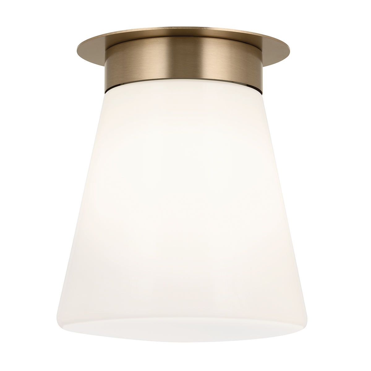 Elegant-schlichte Deckenleuchte mit glänzendem Opalglas