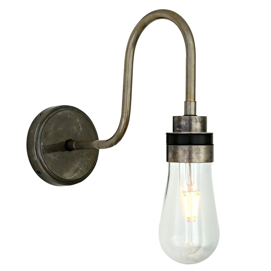 Simple swan neck wall lamp, IP65 Simple swan neck wall lamp, IP65