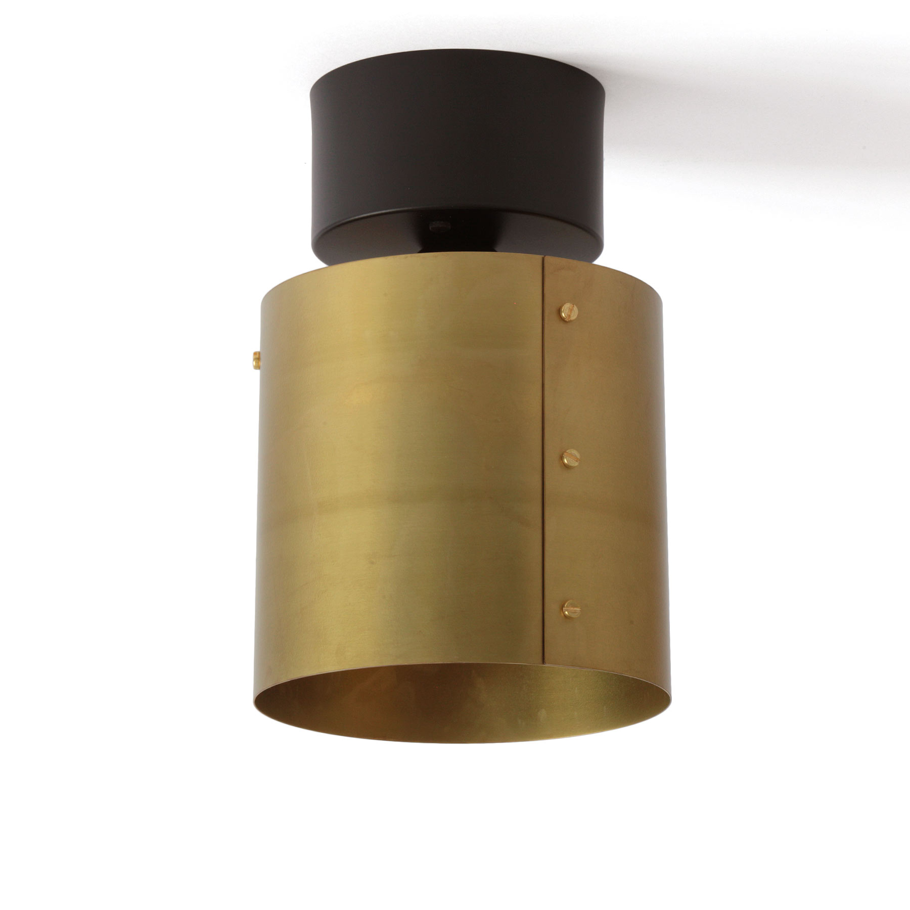 Kleine Deckenleuchte SVERP mit Zylinder-Schirm aus Messing, Ø 15 cm