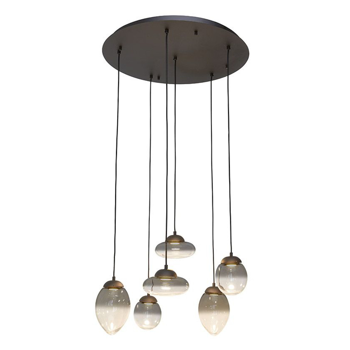 Cascading Group of 6 Glass Pendant Lamps VITROLO (LED)