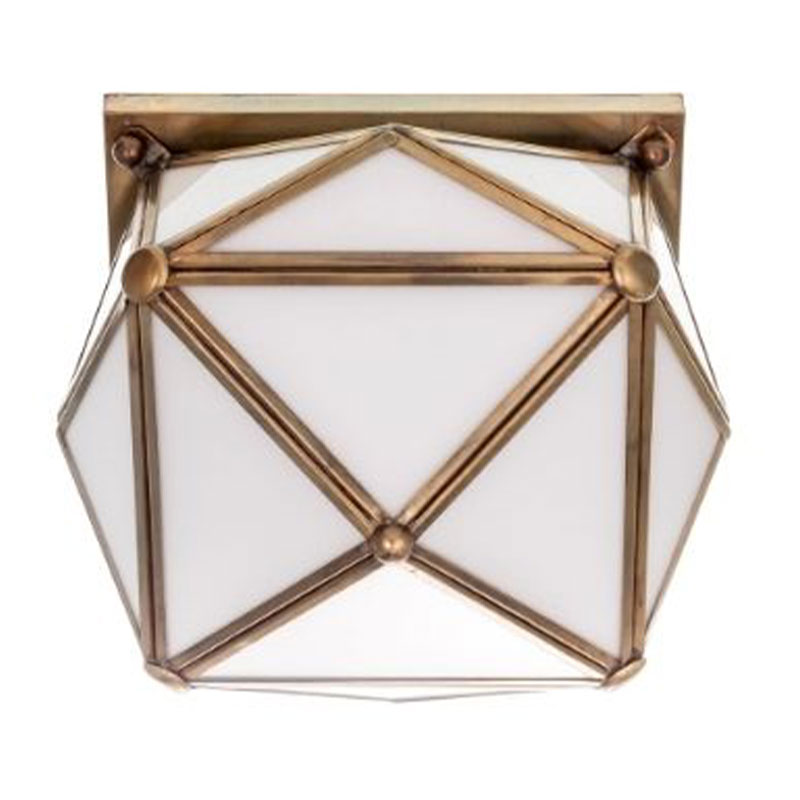Geometrische Deckenleuchte mit verglastem Messing-Gehäuse, 3 Größen, Bild 7 Geometrische Deckenleuchte mit verglastem Messing-Gehäuse, 3 Größen, Bild 7