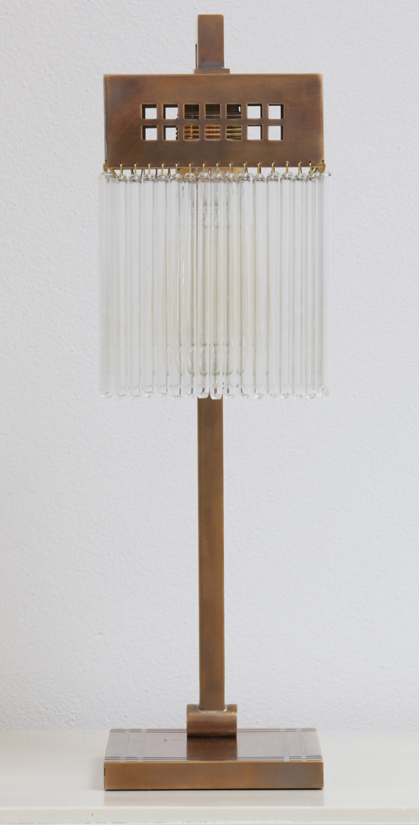 Wiener Jugendstil-Tischlampe mit Glasstäbchen: (Modell 1)