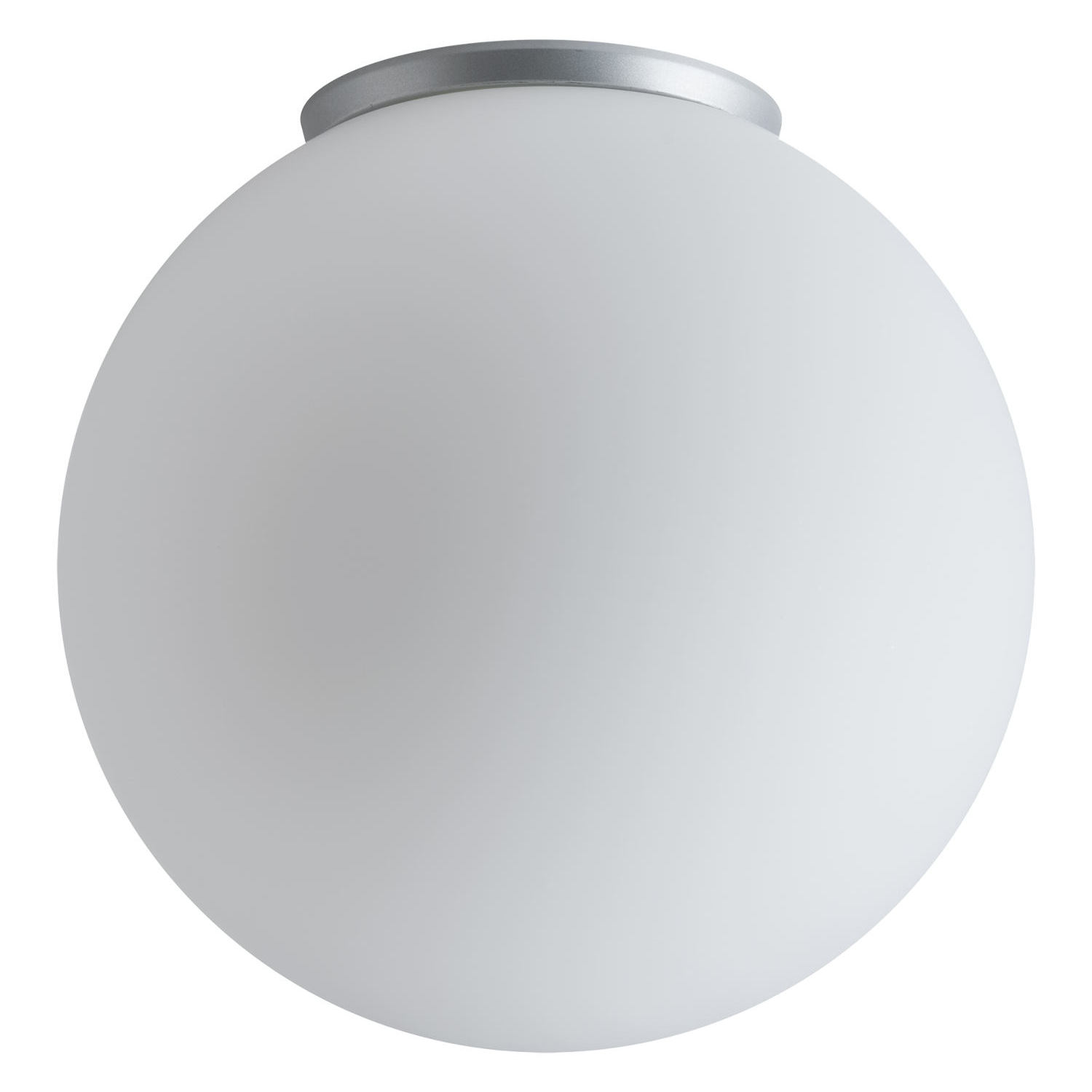 Bild 12: Ø 30 cm, silbermatt Schlichte Kugel-Deckenleuchte aus Opalglas SPHERA, IP65, Ø 20–40 cm: Ø 30 cm, silbermatt