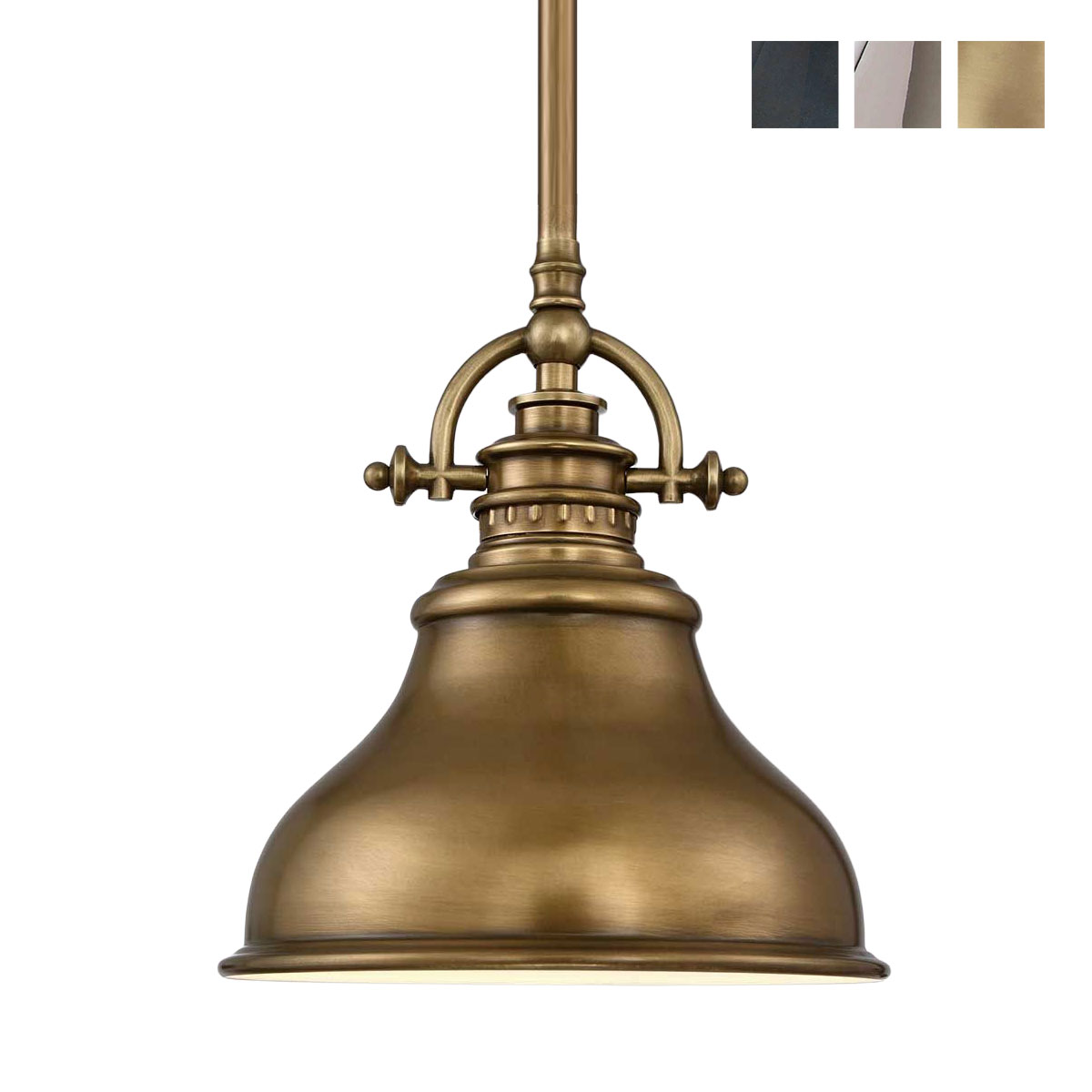 Small American Pendant Lamp with Glass Diffuser