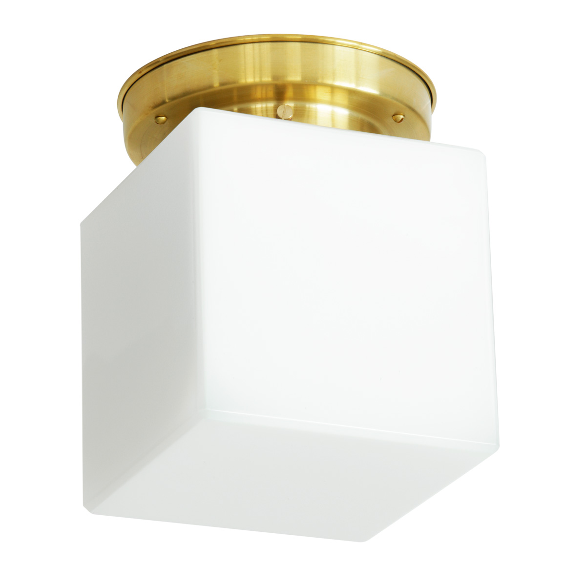 Würfel-Deckenleuchte mit Opalglas und gestufter Halterung 12/15/20 cm Würfel-Deckenleuchte mit Opalglas und gestufter Halterung 12/15/20 cm