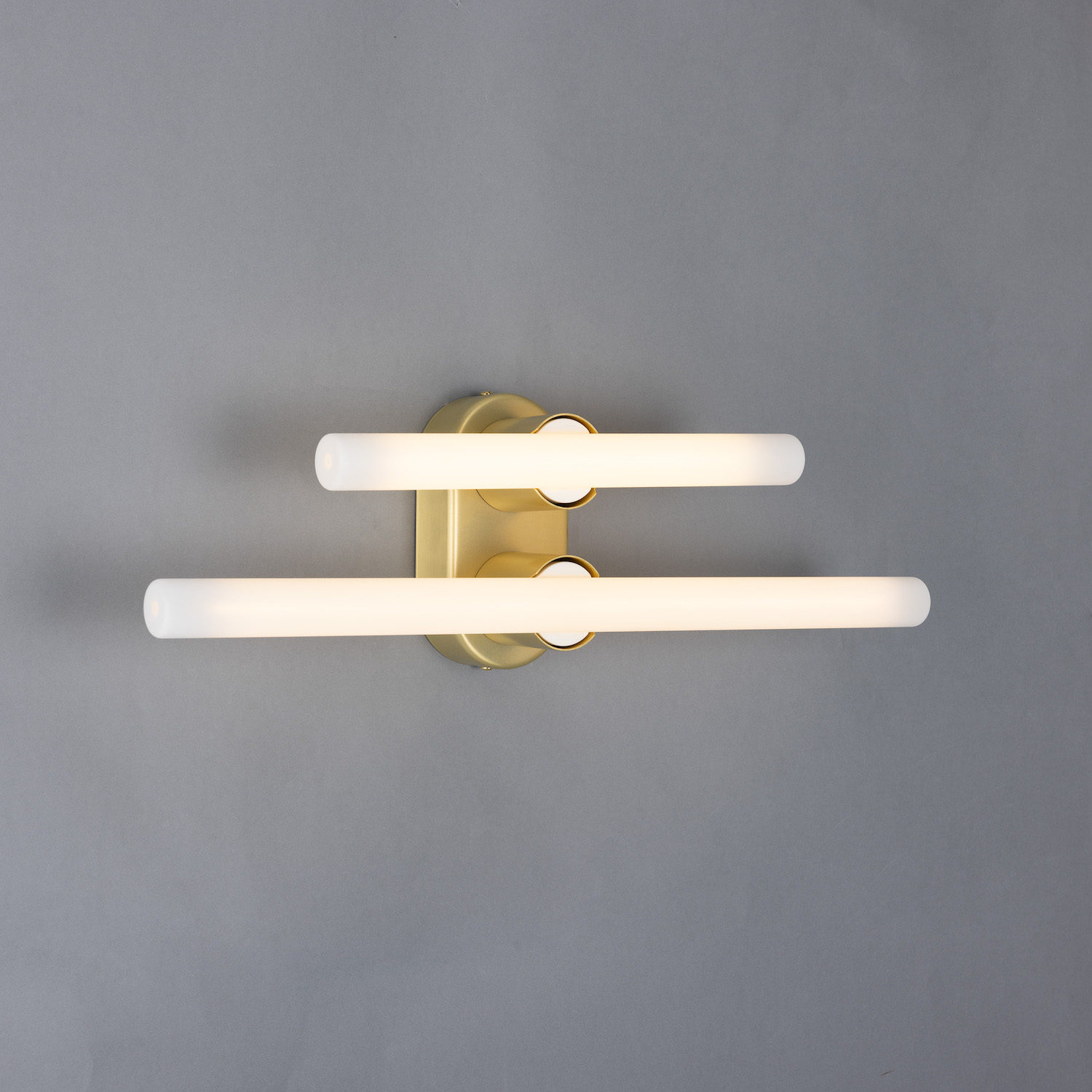 Double Brass Wall or Mirror Light: Messing satiniert, Modell 3