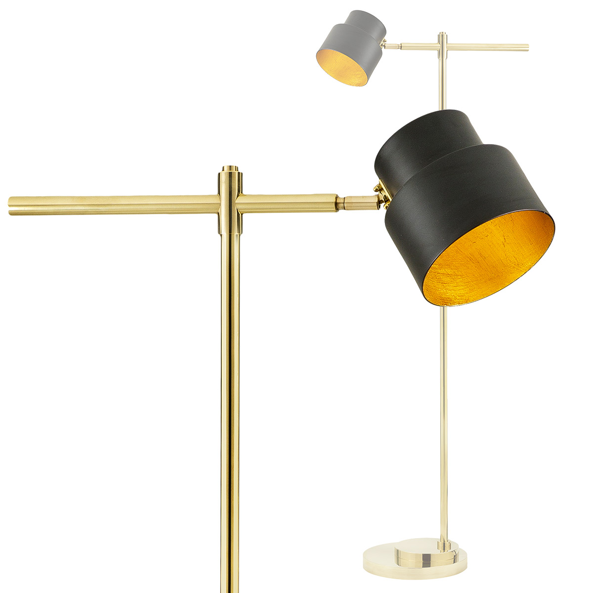 Italian 1950s style floor lamp made of brass