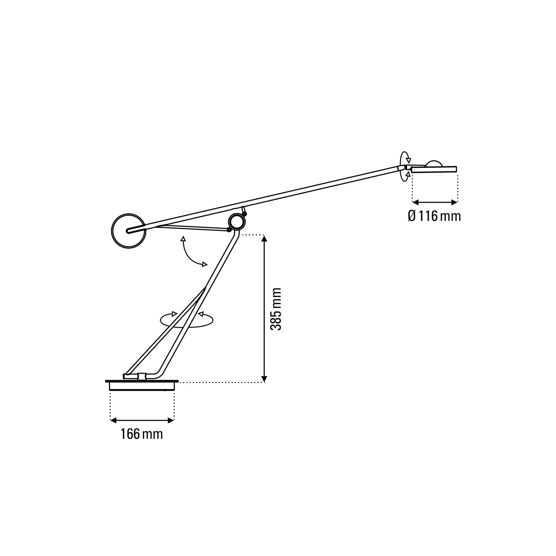 AARO: Filigran balancierte LED-Tischleuchte mit langem Arm, Bild 7