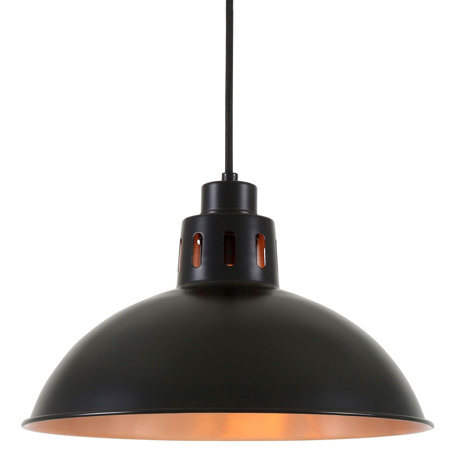 Black copper pendant light in industrial style