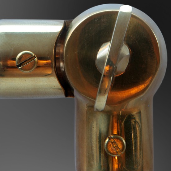 Bild 7: Zahngelenk in Messing Gelenk-Deckenleuchte im Bauhaus-Stil Ø 15 cm: Zahngelenk in Messing