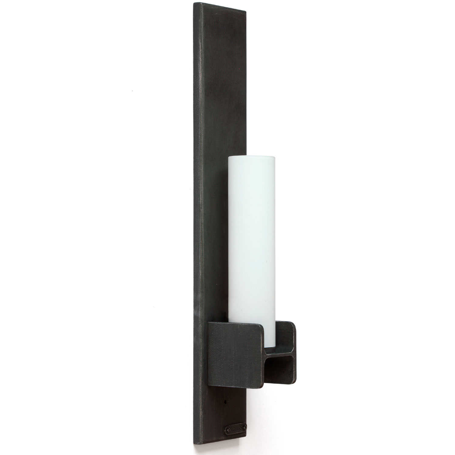 Lange Wandleuchte aus Schmiedeeisen mit Glas-Tubus WL3580 Lange Wandleuchte aus Schmiedeeisen mit Glas-Tubus WL3580