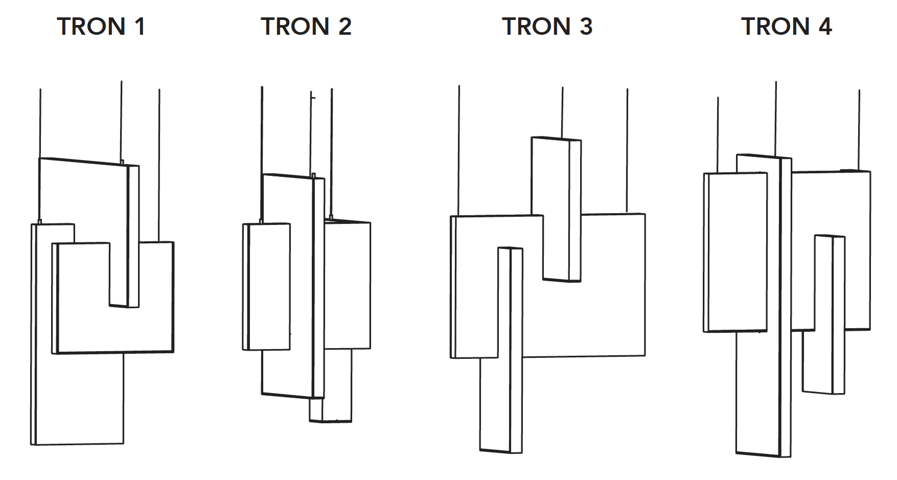 TRON Geometrische Hängeleuchten von Éric de Dormael, Bild 8