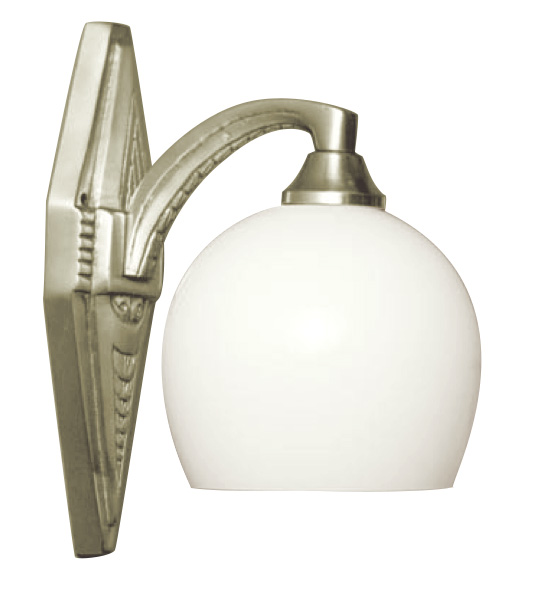 Art nouveau-Wandleuchte mit offener Opalglaskugel Art nouveau-Wandleuchte mit offener Opalglaskugel