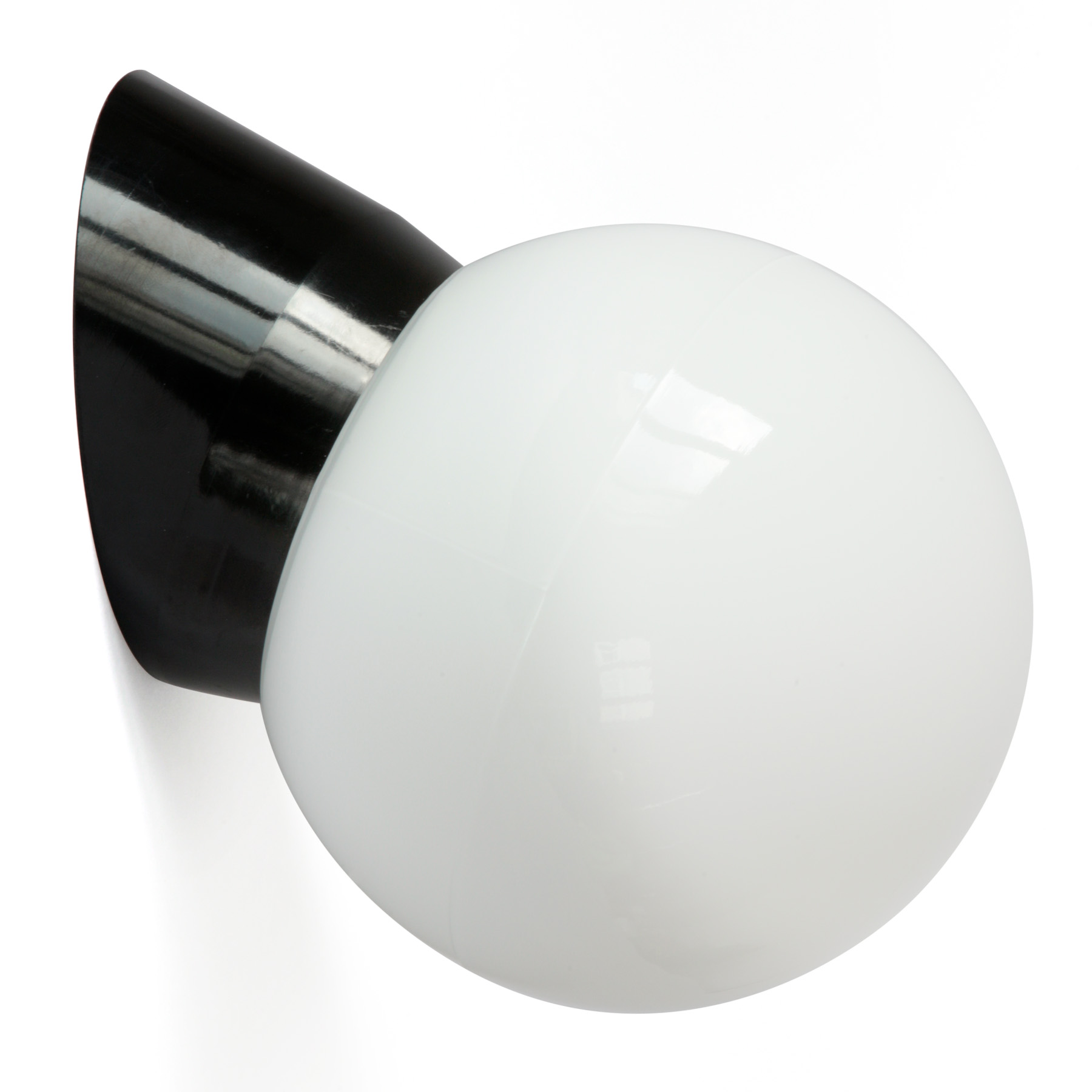 A Functional Classic: Bakelite Wall Light with White Opal Glass Sphere