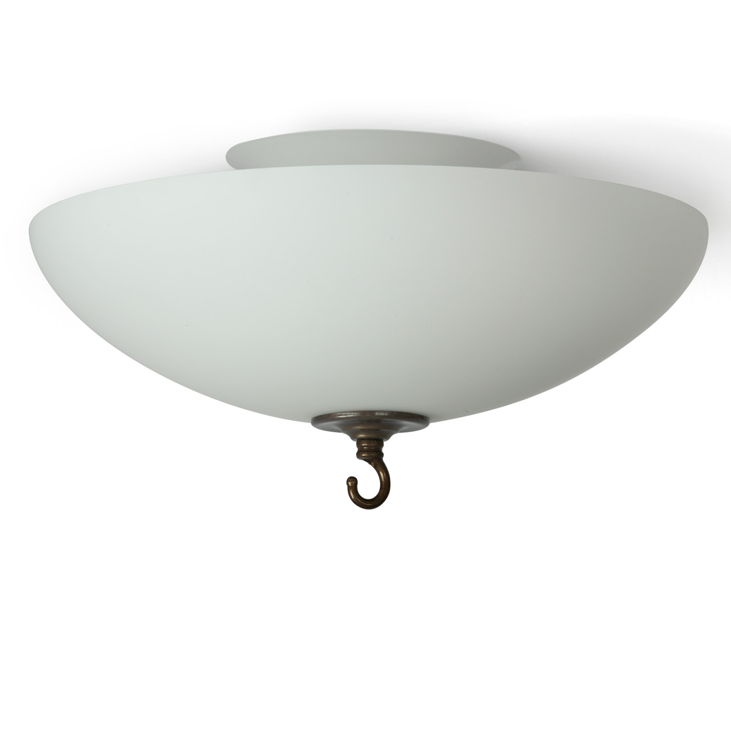 Mit Haken: Schwedische Opalglas-Deckenleuchte, Ø 38 cm Mit Haken: Schwedische Opalglas-Deckenleuchte, Ø 38 cm