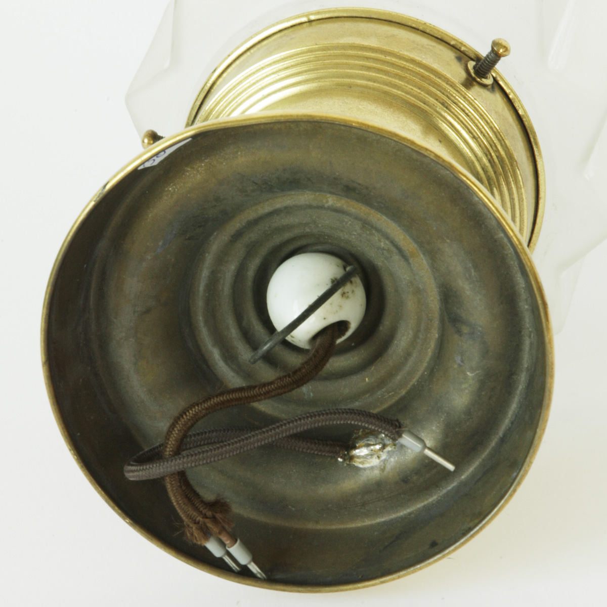 SOLD - Antique Art Déco Brass Ceiling Lamp, France, ca. 1920, Fig. 3 SOLD - Antique Art Déco Brass Ceiling Lamp, France, ca. 1920, Fig. 3