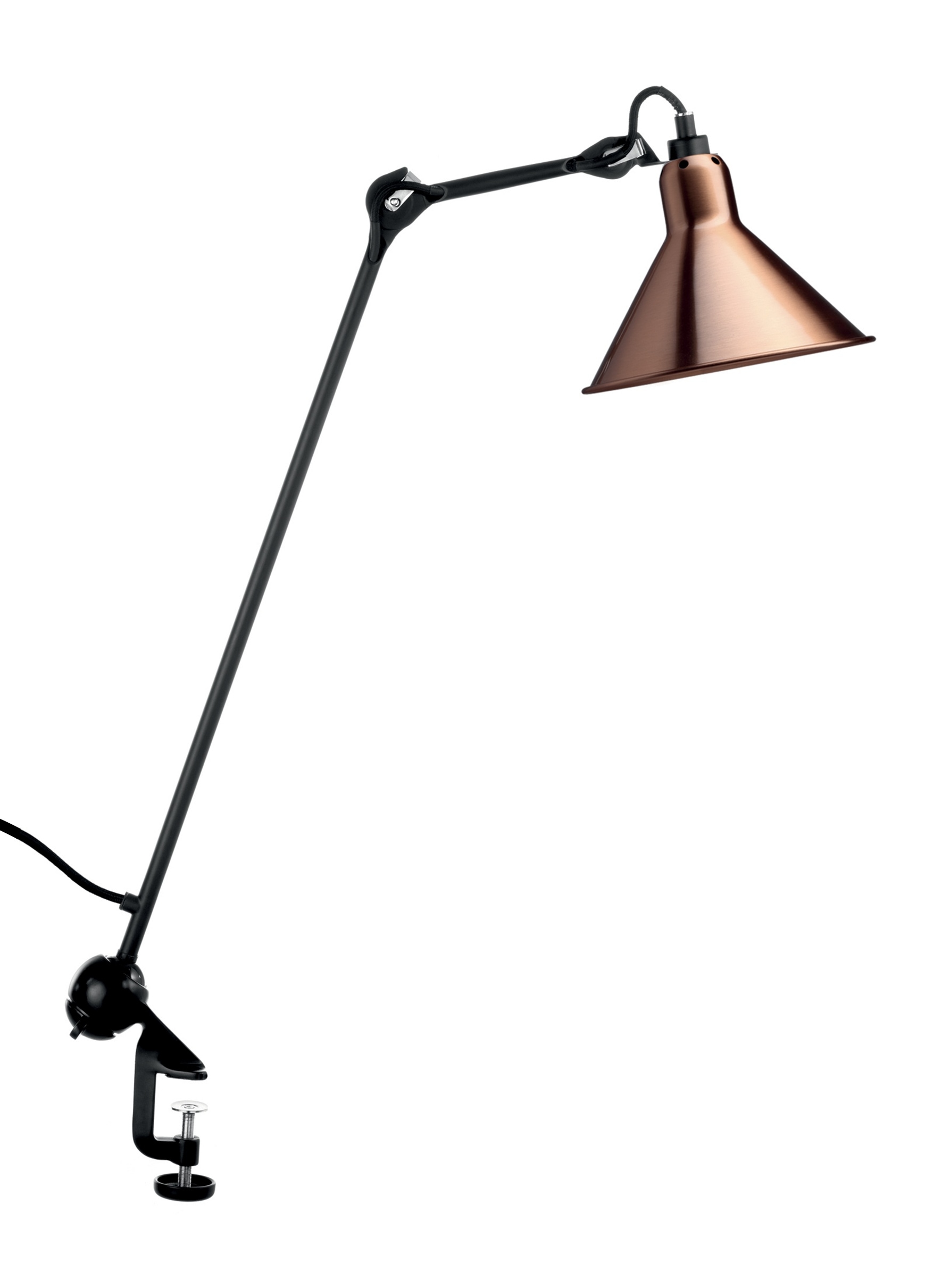 Bild 13: Konischer Schirm in Kupfer glänzend Architektenleuchte N° 201 Klemmleuchte mit Trichterschirm: Konischer Schirm in Kupfer glänzend