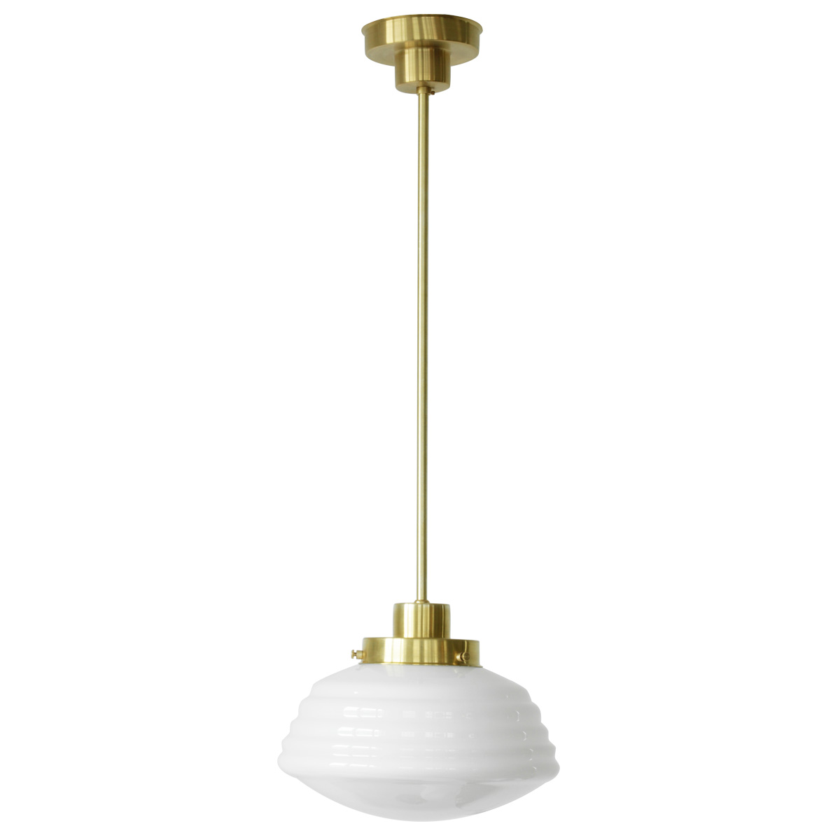 Rod pendant luminaire with fluted opal glass