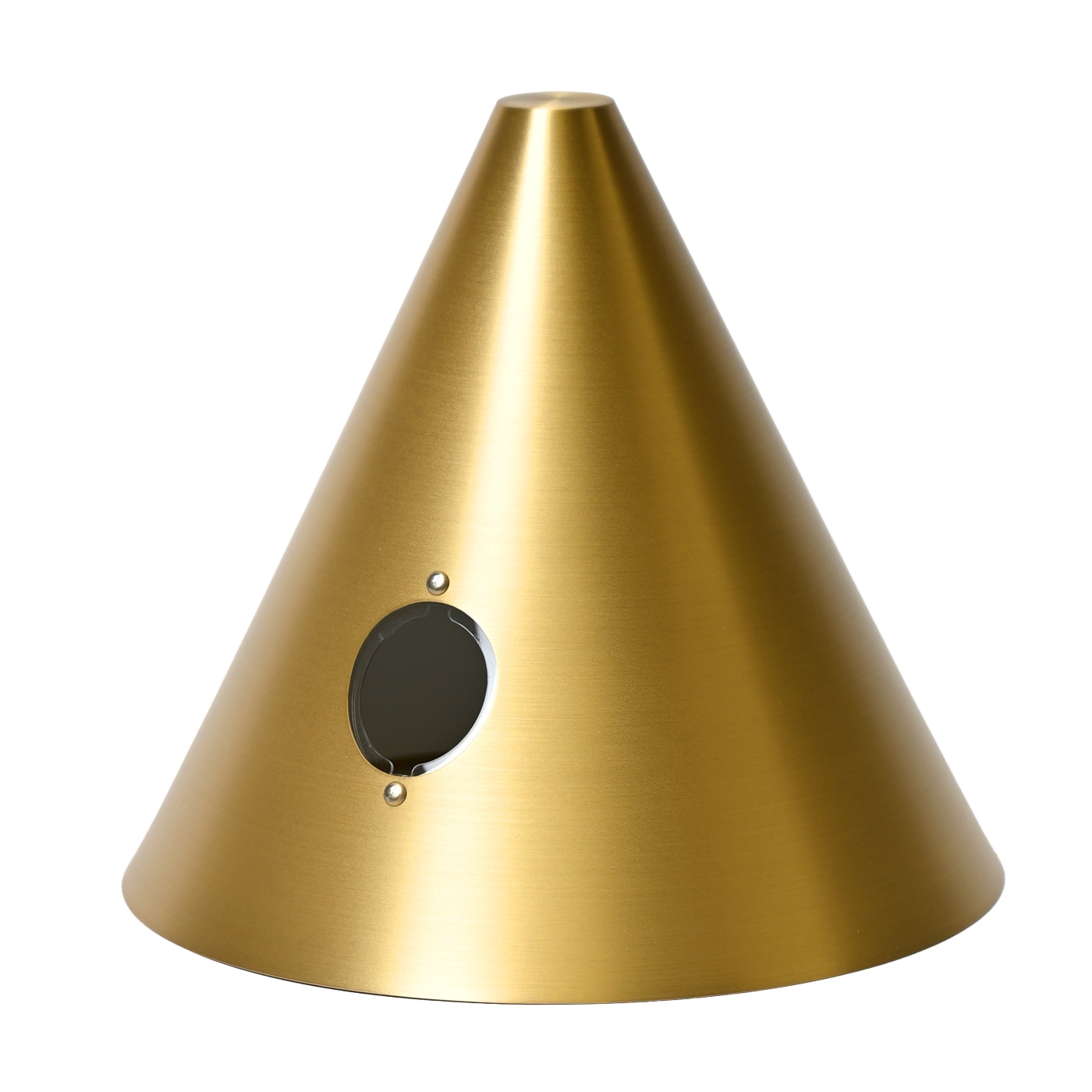 Versatile Design Pendant Light TELL with LED-Tube and Conic Shade(s): brushed brass