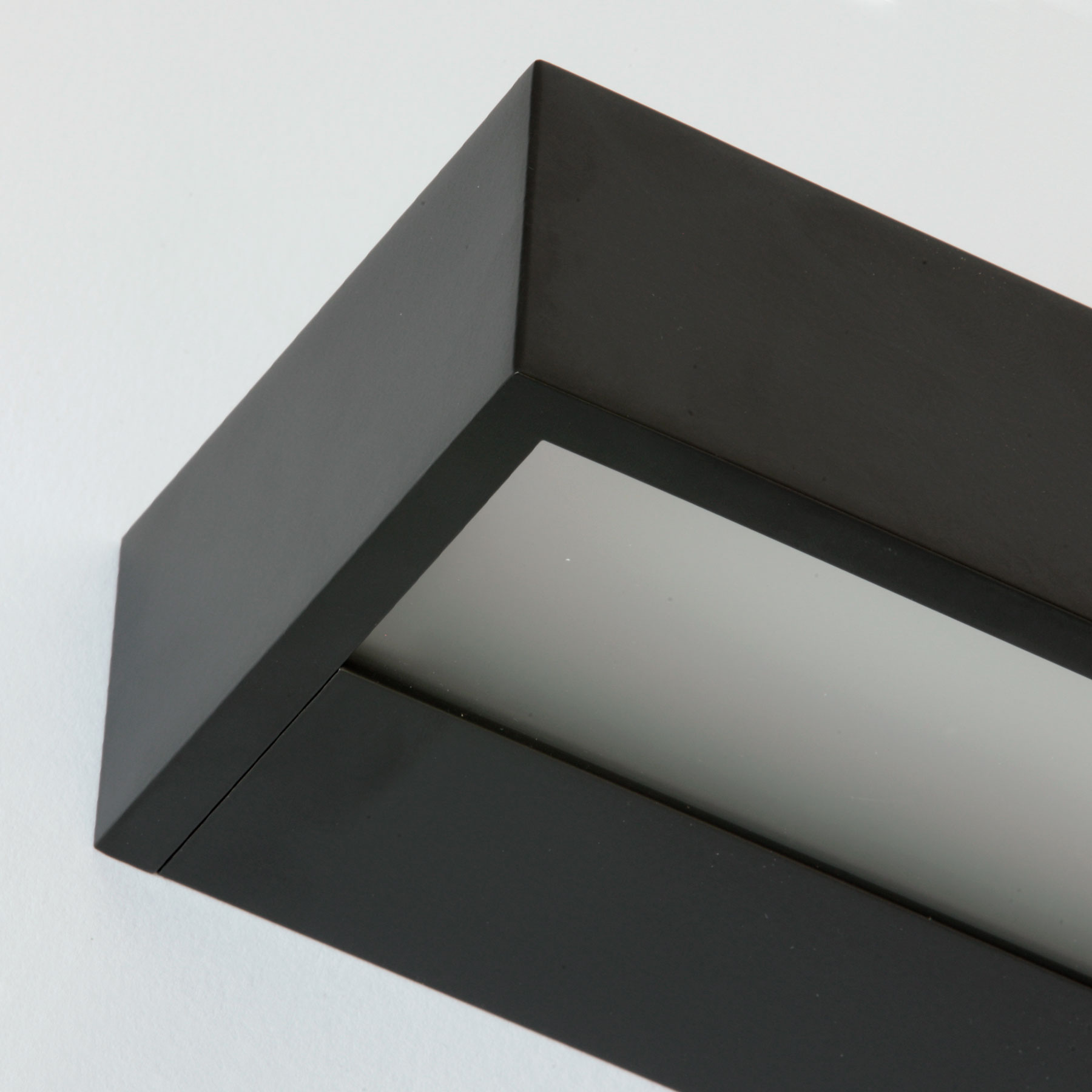 Bild 3: Schwarz matt QUAD Bad-Wandleuchte oder Spiegelleuchte Schwarz/Weiß, 15 bis 150 cm: Schwarz matt