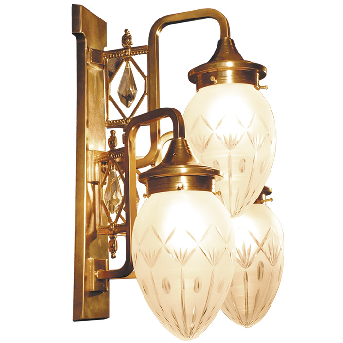 Three-flame Art Nouveau wall sconce PANNONIA III