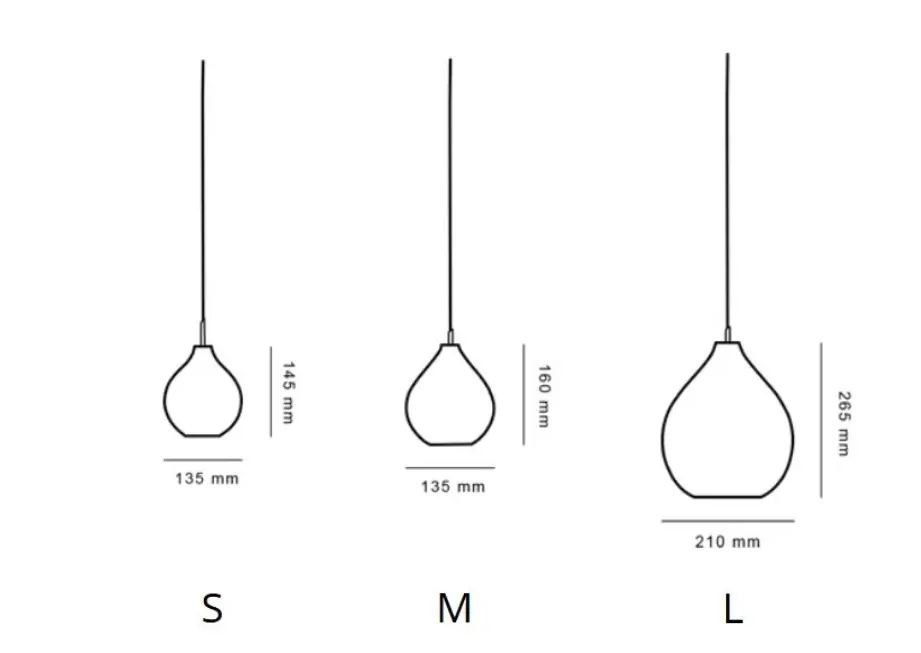 Bild 15: Die Größen der Modellreihe Circé Schöne Pendelleuchte CIRCÉ, klar oder opalweiß: Die Größen der Modellreihe Circé