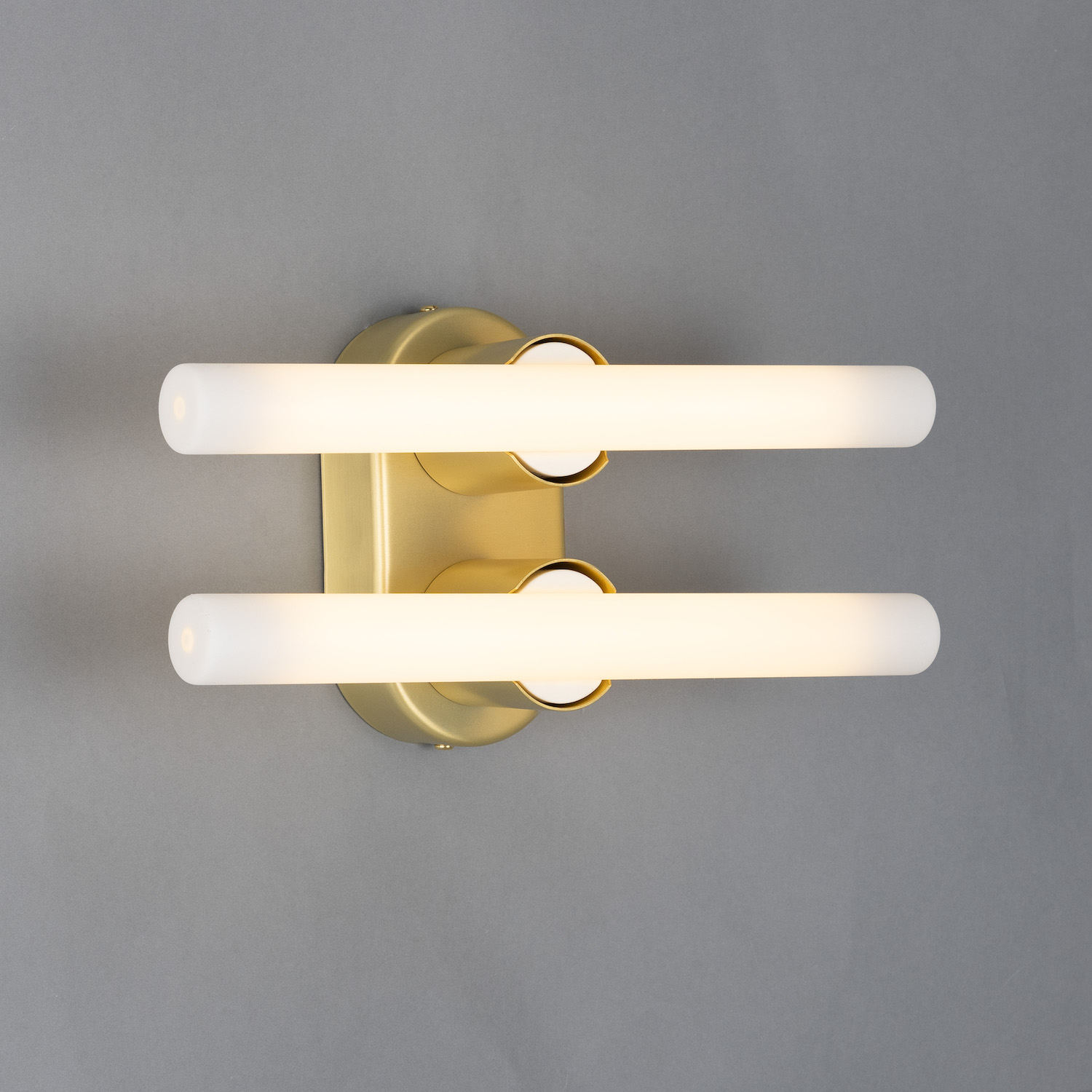 Double Brass Wall or Mirror Light: Messing satiniert, Modell 1