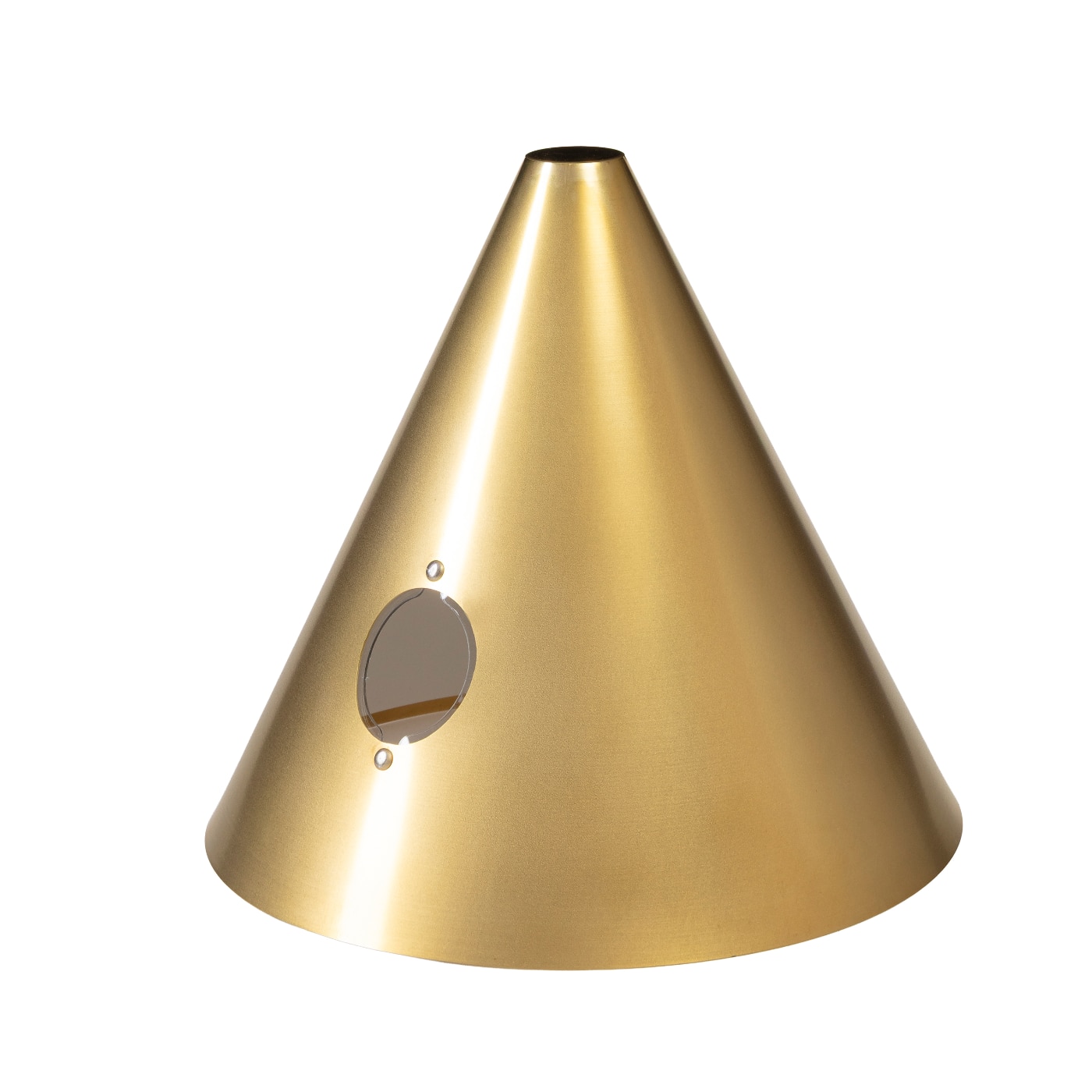 Versatile Design Pendant Light TELL with LED-Tube and Conic Shade(s): raw brass