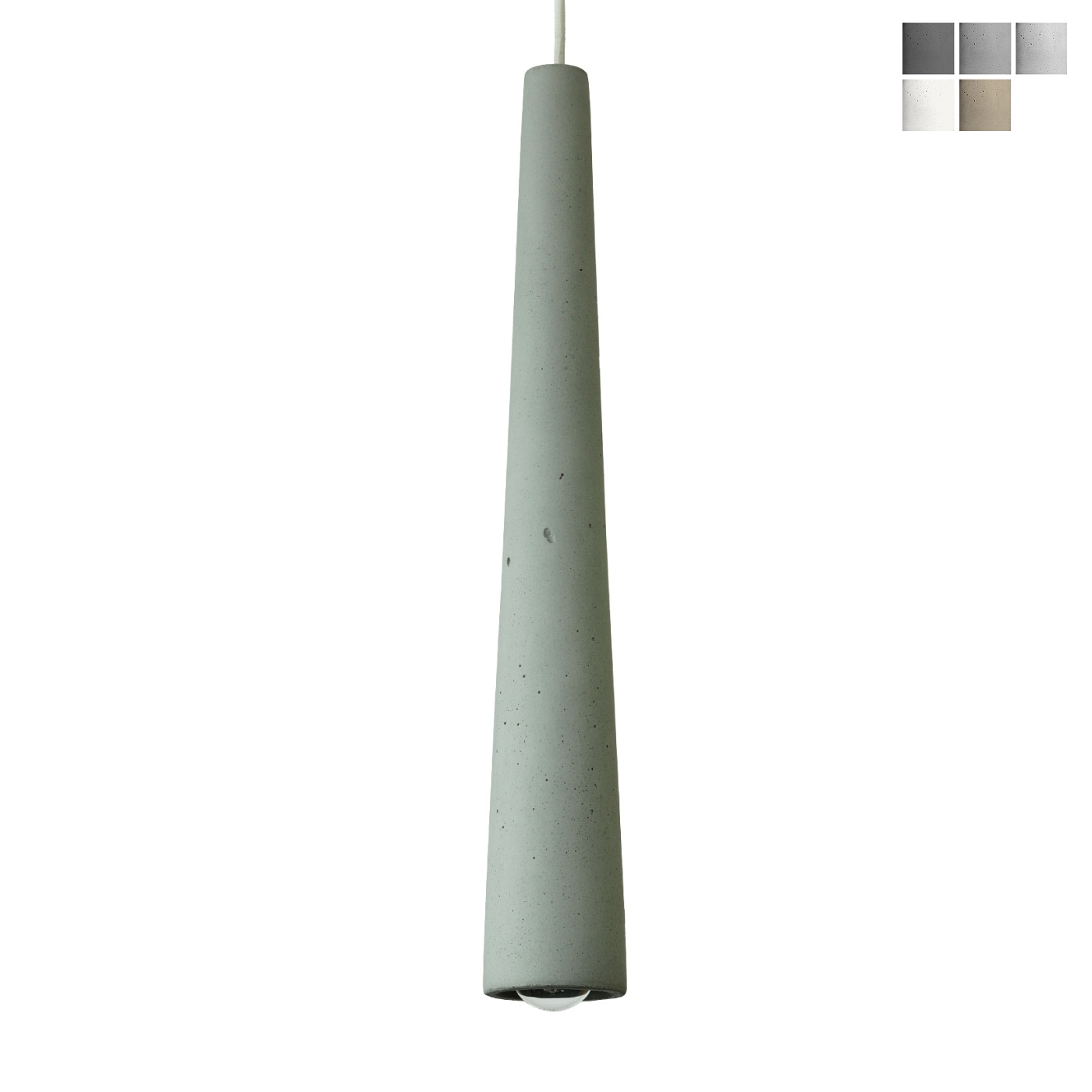 Slim long concrete pendulum lights (60 cm)