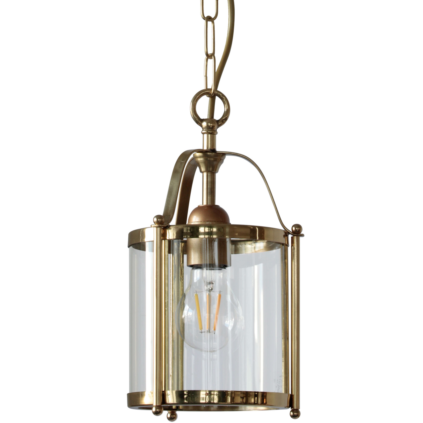 Kleine Hängelaterne aus Frankreich, Kupfer oder Messing, Ø 15 cm Kleine Hängelaterne aus Frankreich, Kupfer oder Messing, Ø 15 cm