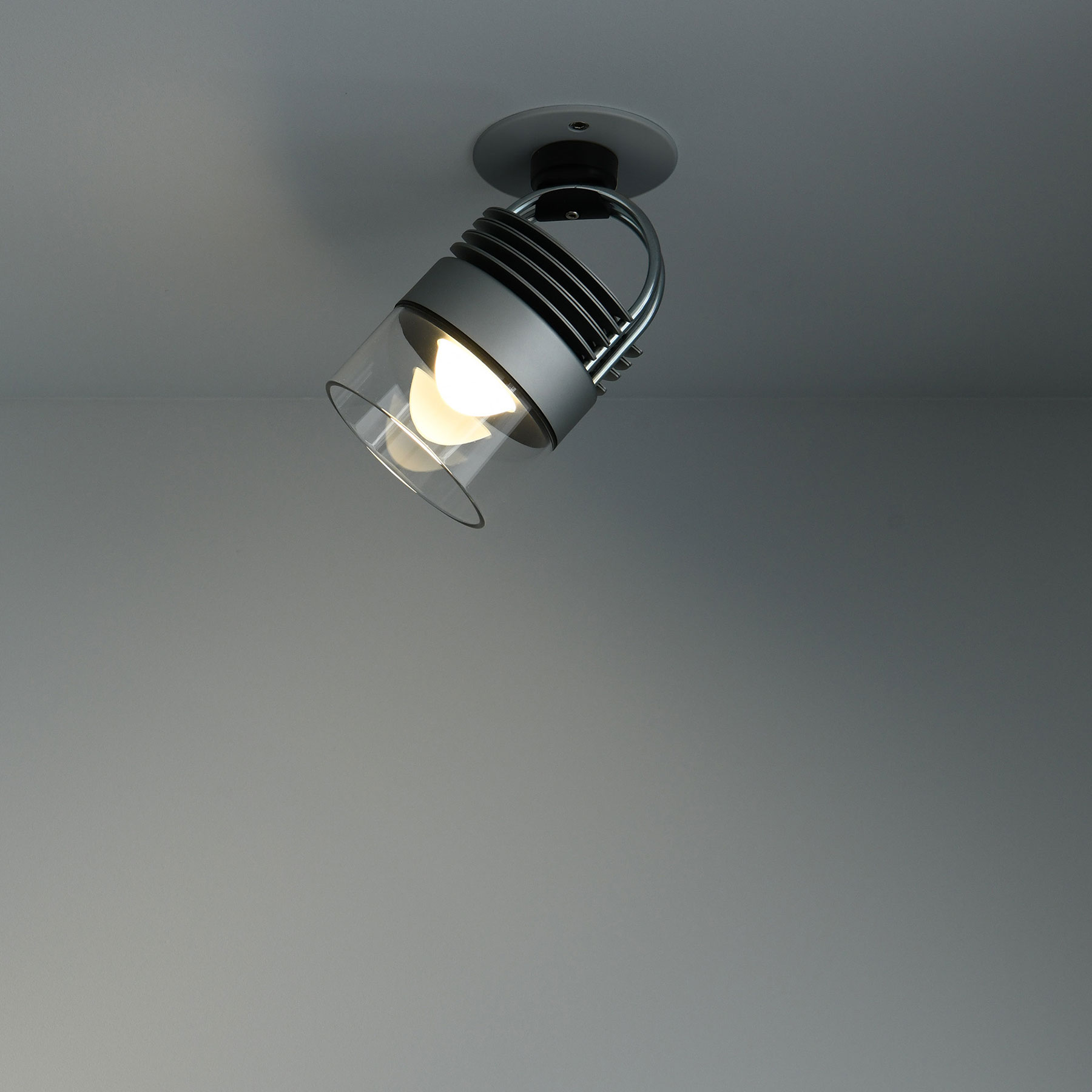 MOD Recessed Ceiling Spot – Modular Spotlight System: Silber, mit Klarglas-Schirm