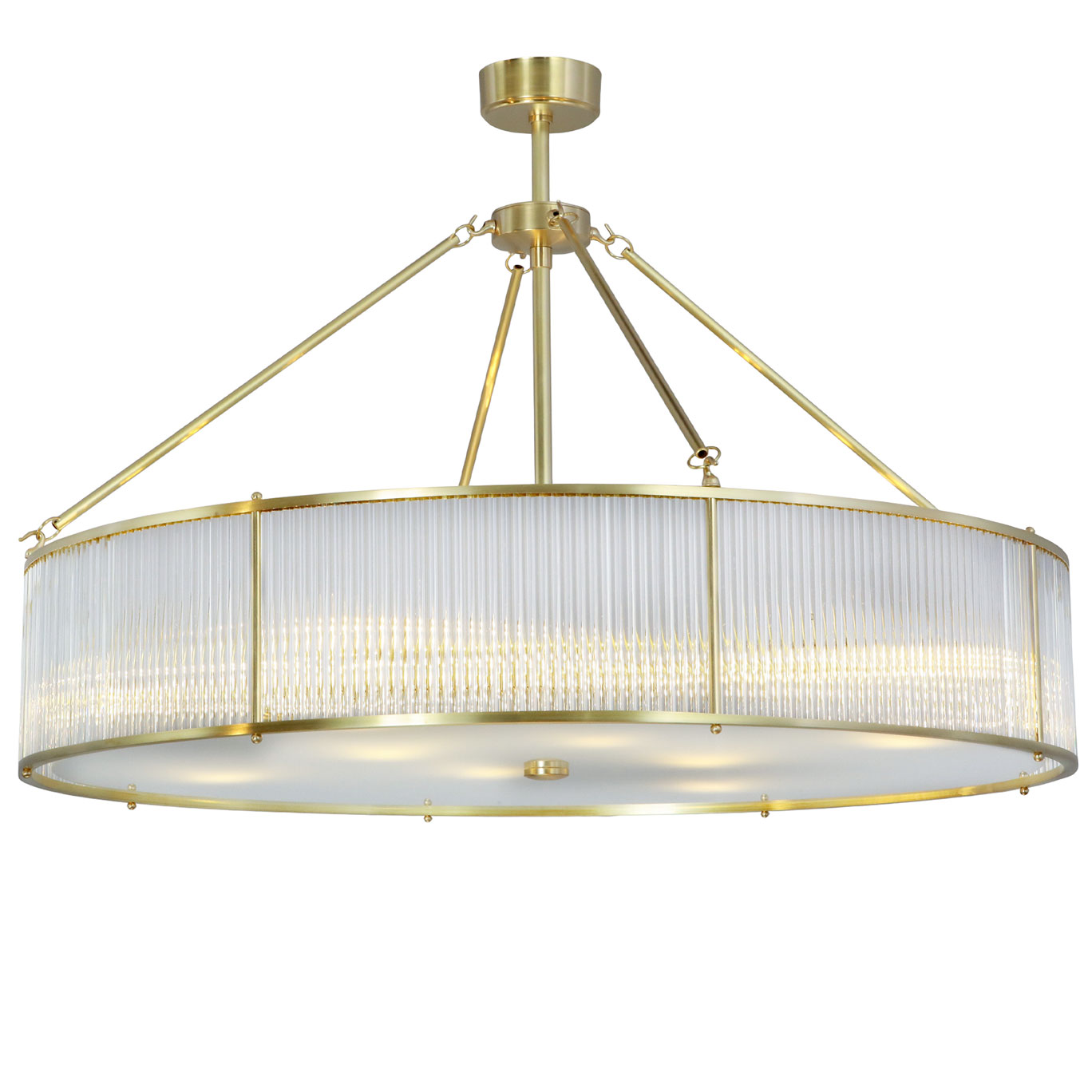 Großer Rund-Leuchter mit Seitenwand aus Kristallstäben MIAMI, Ø 70/90 cm Großer Rund-Leuchter mit Seitenwand aus Kristallstäben MIAMI, Ø 70/90 cm