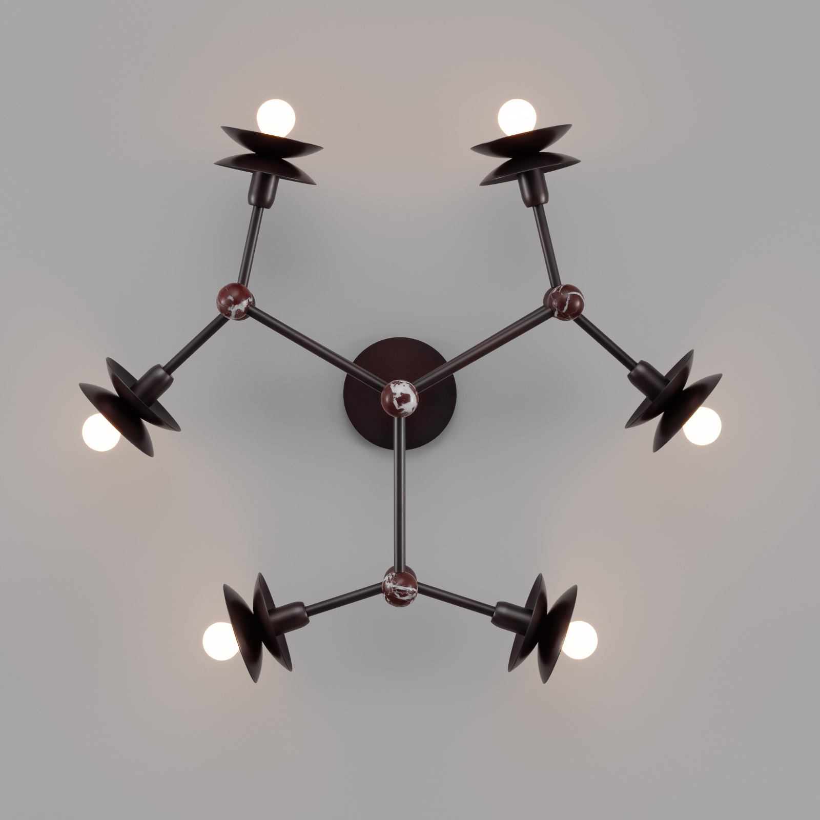 Unique Brass and Marble Chandelier BABYLON 6 , Fig. 3