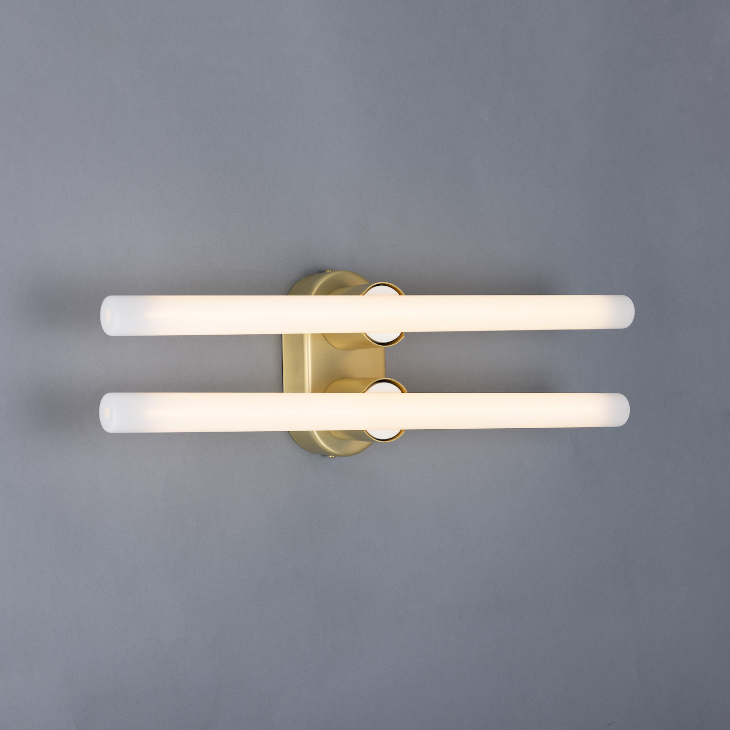 Double Brass Wall or Mirror Light: Messing satiniert, Modell 2