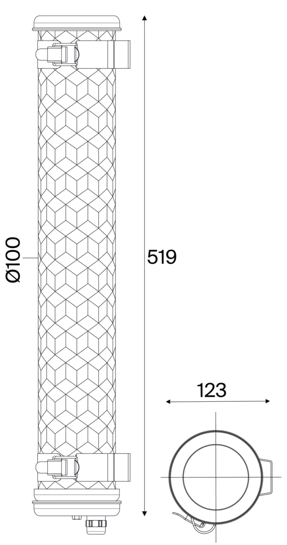 Tube light MONCEAU MINI with geometrical diffusor and IP68 (52 cm), Fig. 8