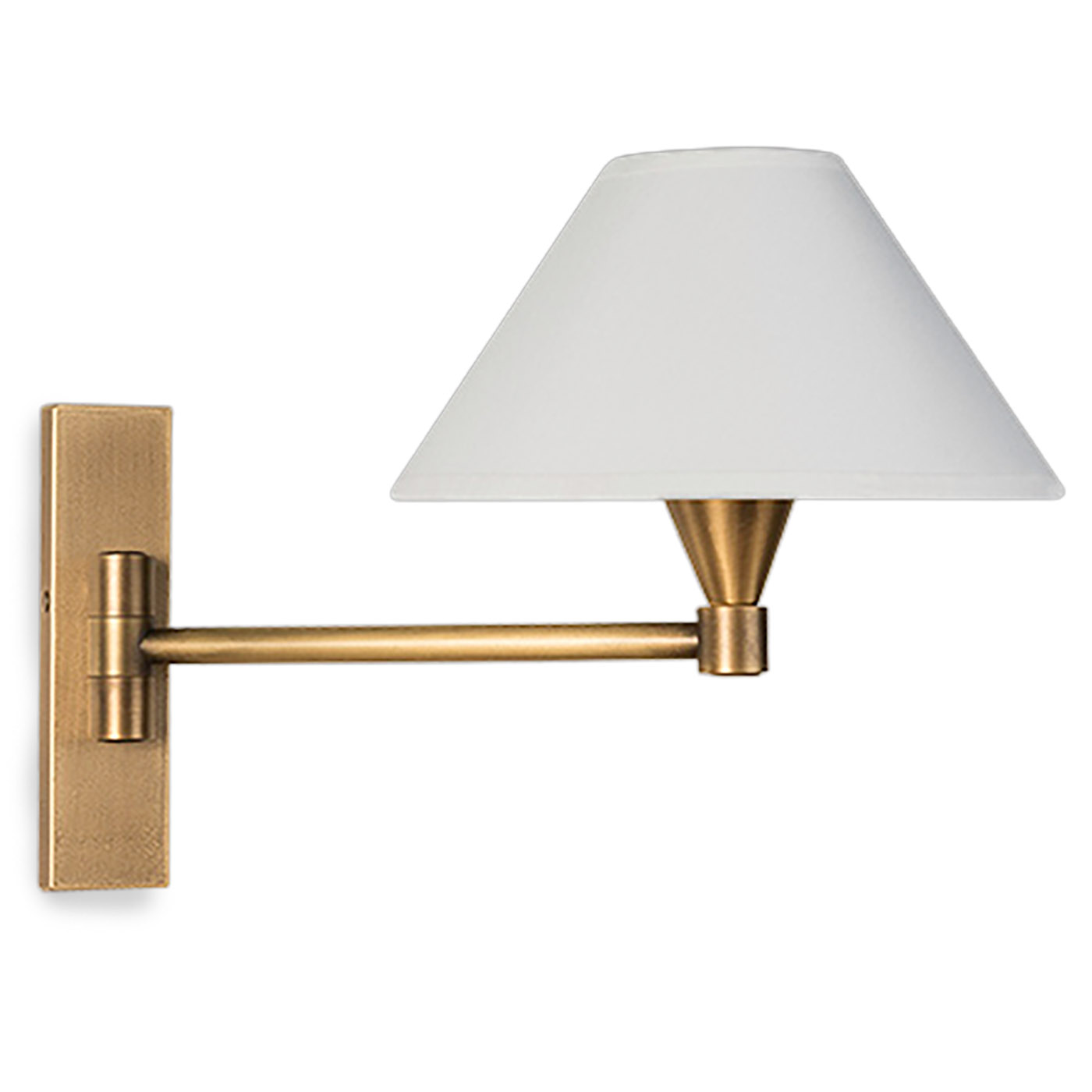 Schlichte Wandleuchte mit Textilschirm und Schwenkarm AL250