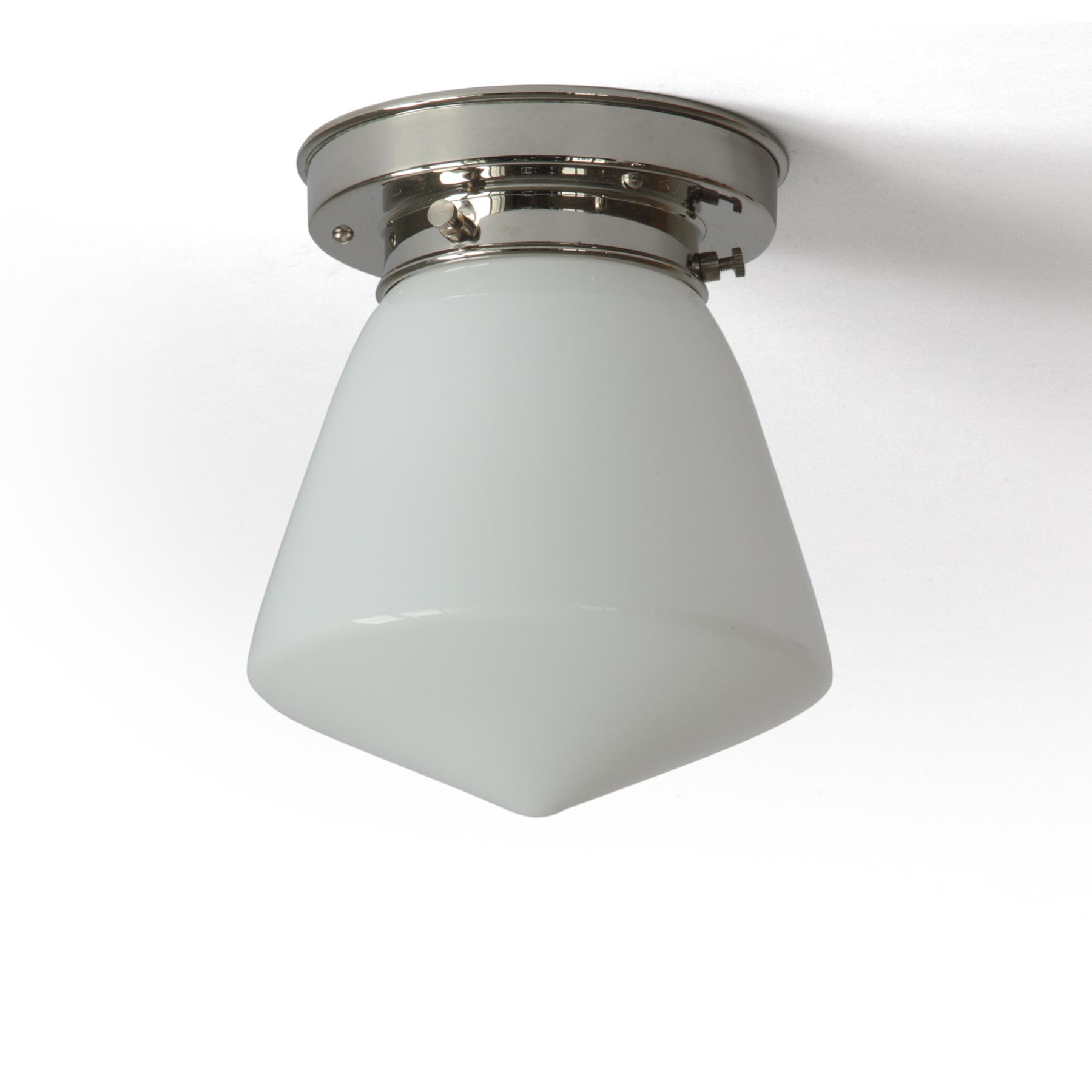 Stilvolle kleine Deckenlampe mit Rhomben-Opalglas Ø 16 cm