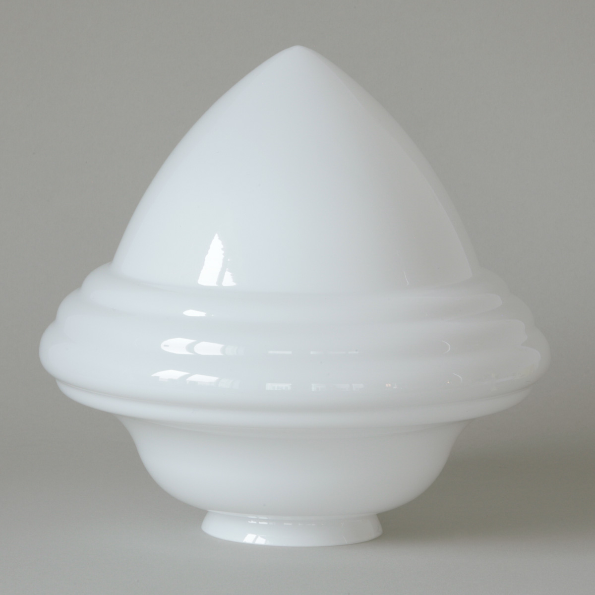 Diskus-Deckenlampe mit spitzem Art déco-Opalglas Ø 30/50 cm, Bild 4