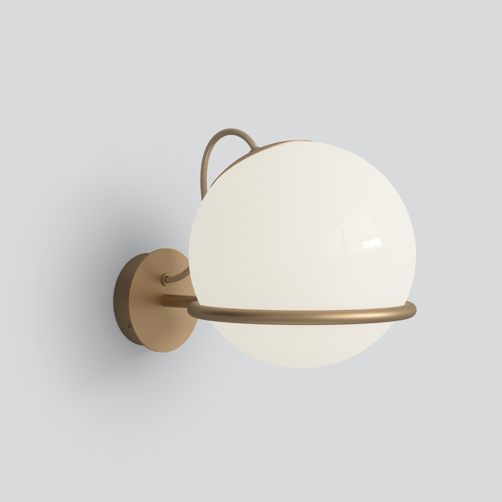 Kugel-Wandleuchte von Gino Sarfatti: Model 237 bzw. 238: Großes Modell, Champagner