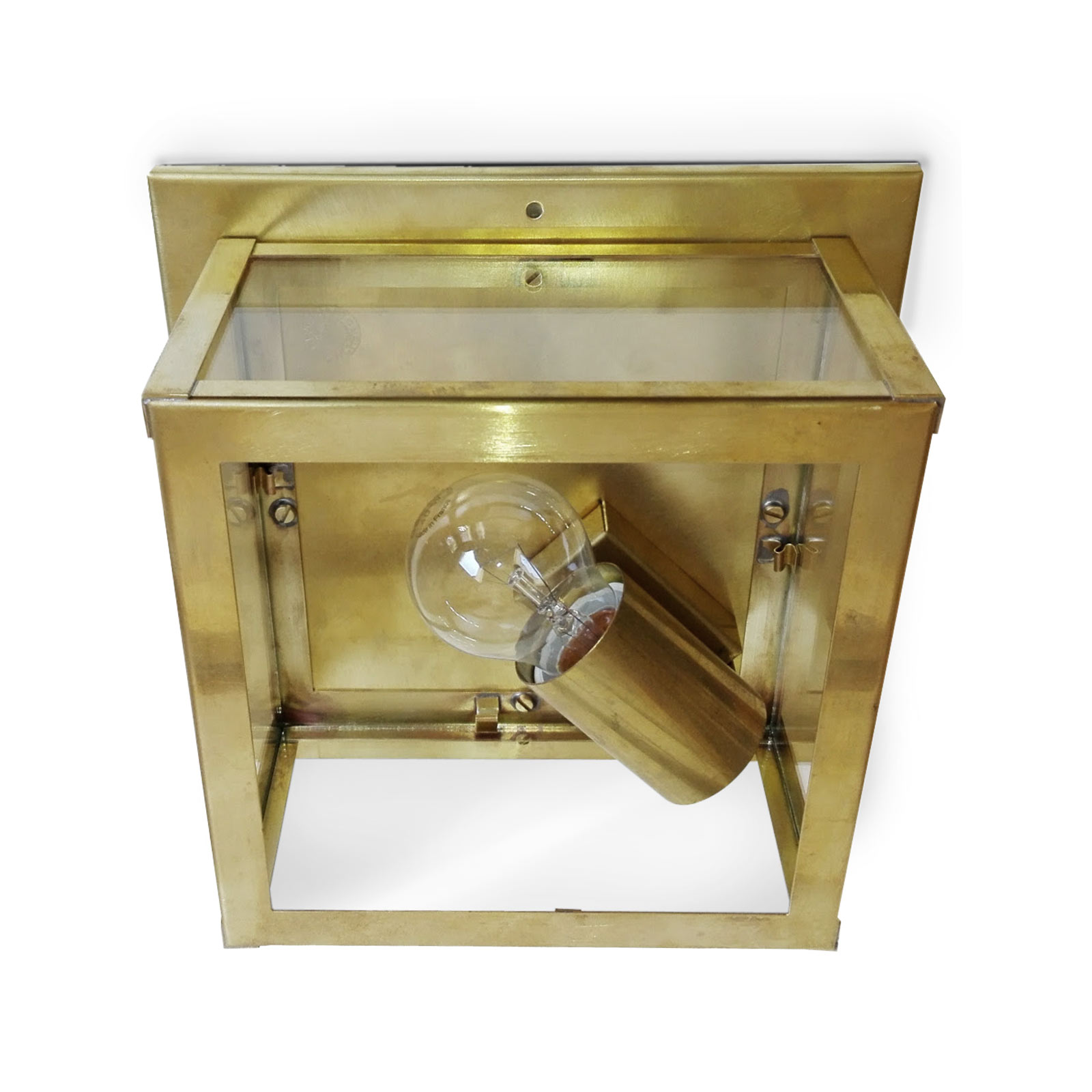 Cassette ceiling light made of brass or copper