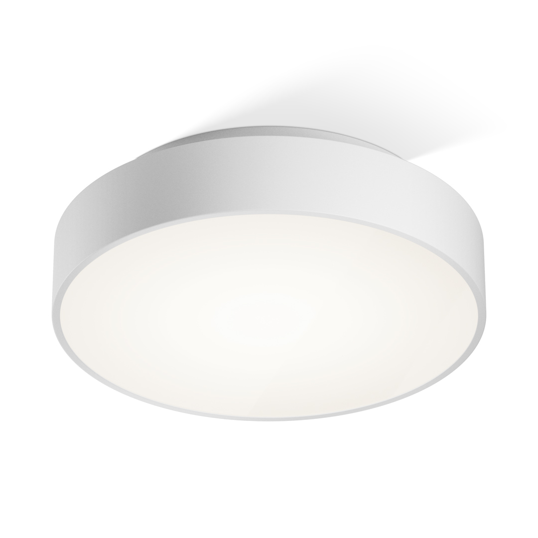 Puristische, kleine Bad-Deckenlampe JOIN LED, Durchmesser ab 26 cm: Das mittlere Modell 32 cm in Weiß matt