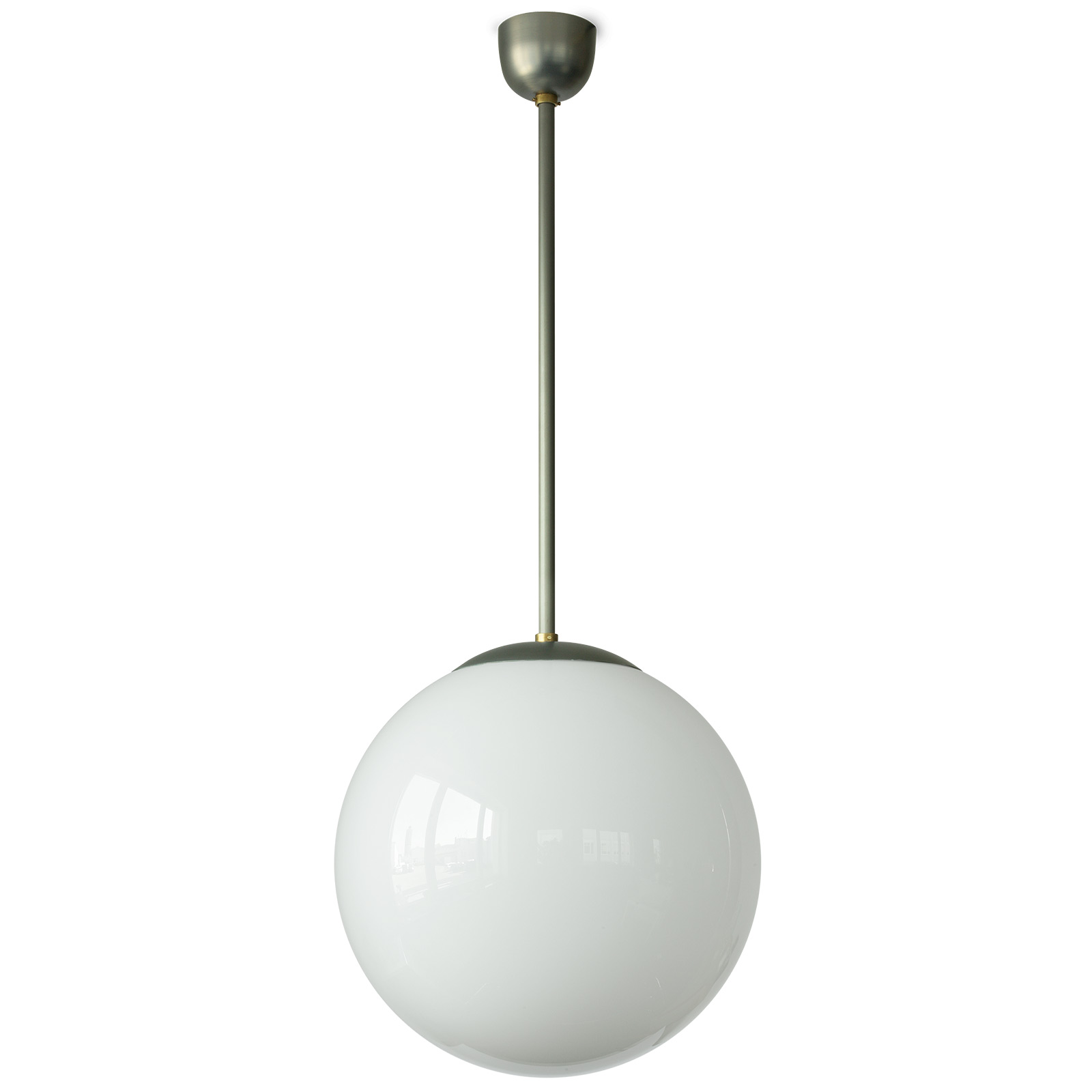 Minimalistische Kugel-Lampe MÜNCHEN: Kugelleuchte mit 40 cm Durchmesser, Stahlblech Klarlack matt