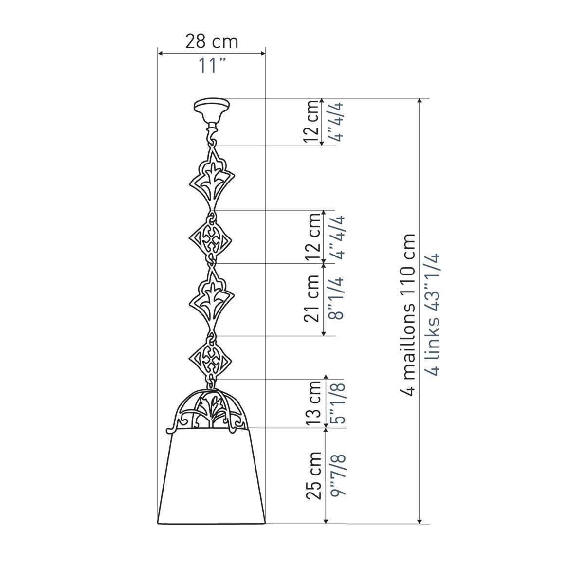 Hängeleuchte mit filigraner Bronzeguss-Aufhängung und Stoffschirm VÉRONE, Bild 8 Hängeleuchte mit filigraner Bronzeguss-Aufhängung und Stoffschirm VÉRONE, Bild 8