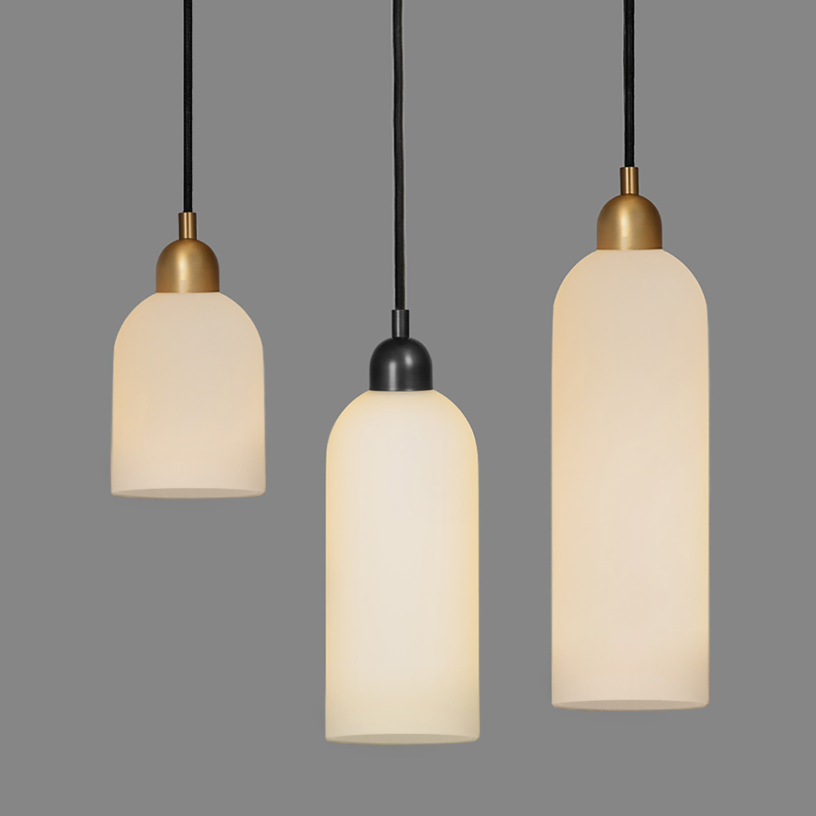 Slim Pendant Light ODYSSEY with Frosted Cylinder Glass Shade