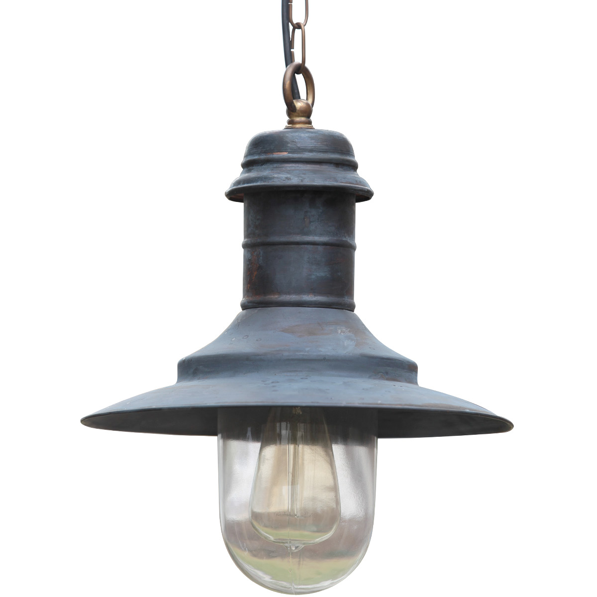 ULM Kupferne Hängeleuchte mit Zylinder-Glas ULM Kupferne Hängeleuchte mit Zylinder-Glas