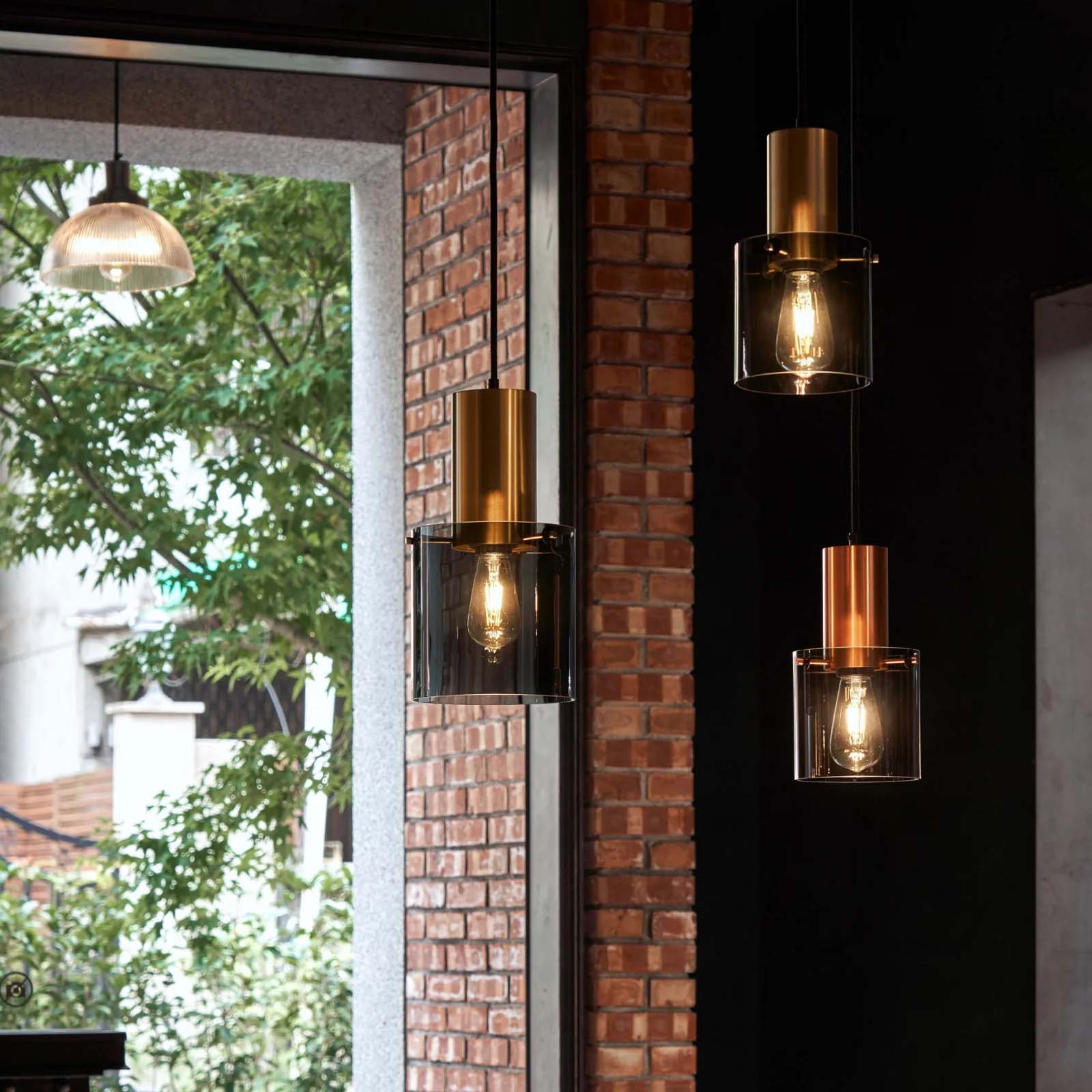 Brass or copper glass-cylinder pendant lamp WALTER, Fig. 13