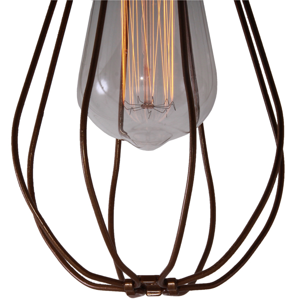 Urige „Edison“-Lampe mit Schutzkäfig, als Deckenleuchte, Bild 6