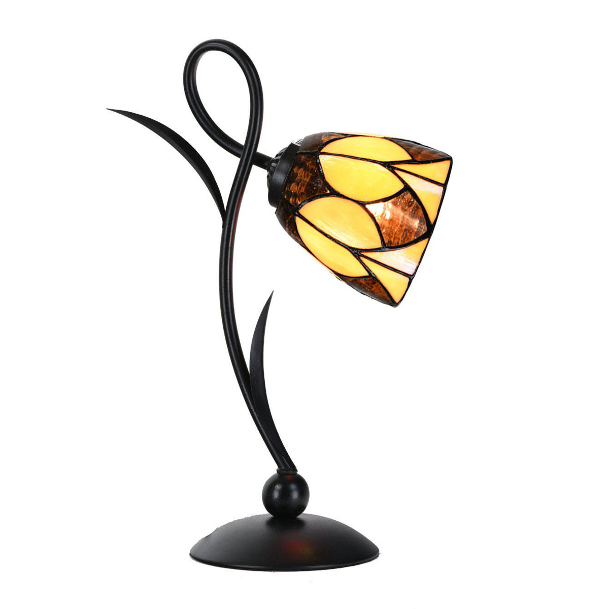 Tiffany table light with cup-shaped glass shade