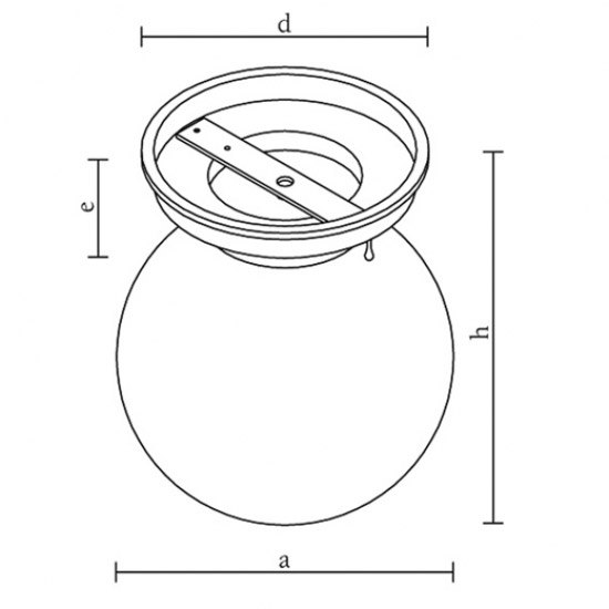 Italian Ceiling Fixture with Glass Ball on Porcelain Base Ø 20 cm, Fig. 8 Italian Ceiling Fixture with Glass Ball on Porcelain Base Ø 20 cm, Fig. 8