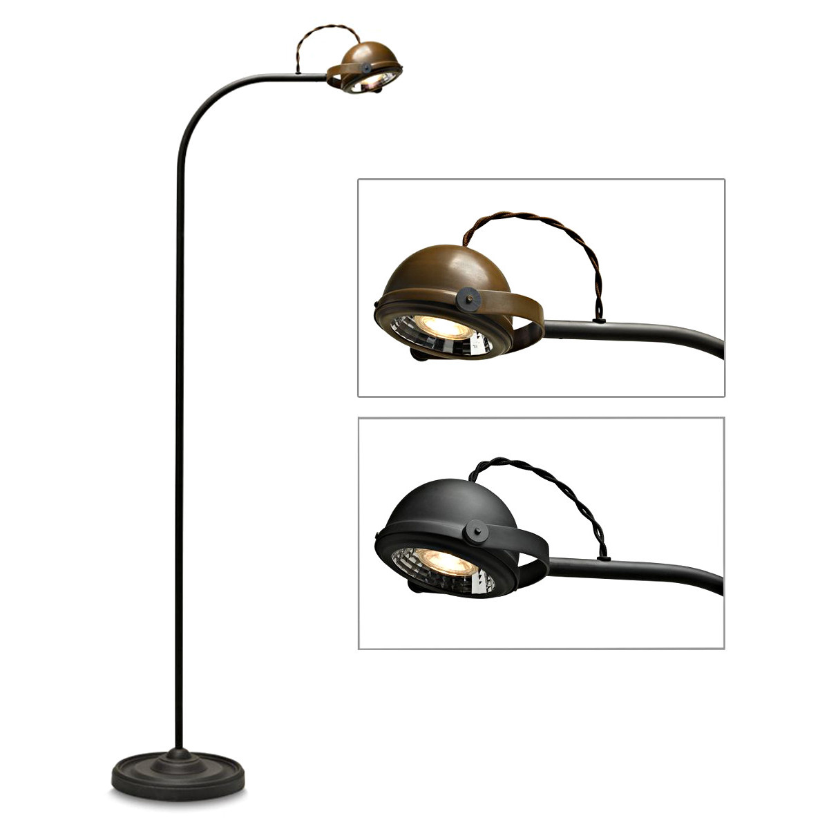 LUPIN Stehleuchte matt-schwarz und Kupfer LUPIN Stehleuchte matt-schwarz und Kupfer